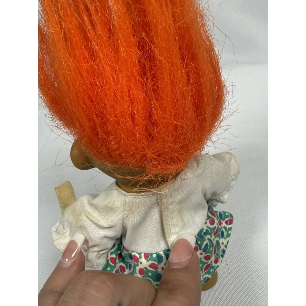 Russ Troll Doll A+ Teacher, Orange Hair, Ruler Apple Outfit Vintage 1980s School
